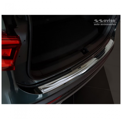 Protector Negro Espejo Acero Paragolpes Trasero Seat Tarraco 2019-