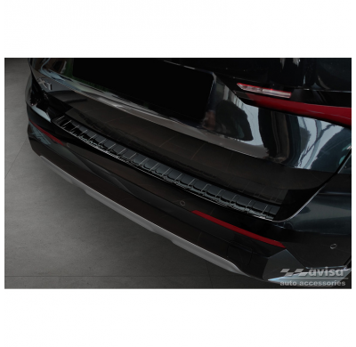 Protector de parachoques trasero de acero inoxidable Black Mirror apto para BMW X1 (U11) 2022- 'Ribs' AVISA