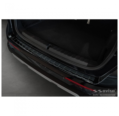 Protector de parachoques trasero de acero inoxidable Black Mirror apto para BMW X1 (U11) 2022- 'Ribs' AVISA