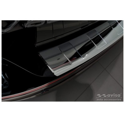 Protector de parachoques trasero de acero inoxidable negro-cromado adecuado para Volvo V60 II / V60 II Cross Country 2018- & V60