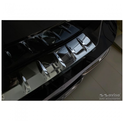 Protector de parachoques trasero de acero inoxidable adecuado para BMW Serie 7 (G70) 2023- con M-Pakage 'Ribs'