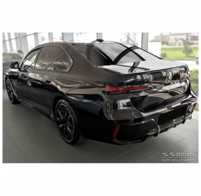 Protector de parachoques trasero de acero inoxidable adecuado para BMW Serie 7 (G70) 2023- con M-Pakage 'Ribs'