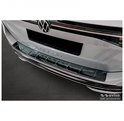 Protector de parachoques trasero de acero inoxidable Black Mirror apto para Volkswagen Passat Variant (CJ5) 2023- 'Ribs'