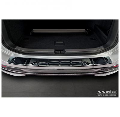 Protector de parachoques trasero de acero inoxidable Black Mirror apto para Volkswagen Passat Variant (CJ5) 2023- 'Ribs'