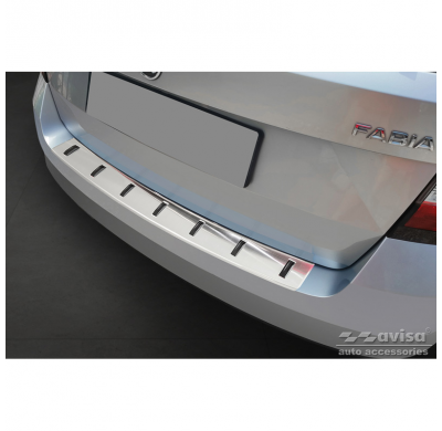 Protector de parachoques trasero de acero inoxidable apto para Skoda Fabia III Combi 2014-2018 'STRONG EDITION' AVISA