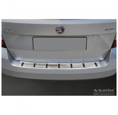 Protector de parachoques trasero de acero inoxidable apto para Skoda Fabia III Combi 2014-2018 'STRONG EDITION' AVISA
