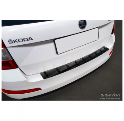 Protector de parachoques trasero de acero inoxidable negro adecuado para Skoda Octavia III 2013-2017 'STRONG EDITION'