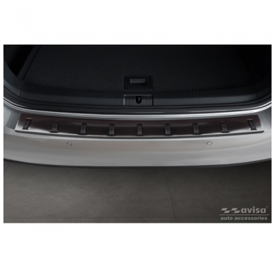 Protector de parachoques trasero de acero inoxidable negro para Volkswagen Golf VII Variant incl. Alltrack 2012-2017 'EDICIÓN FU