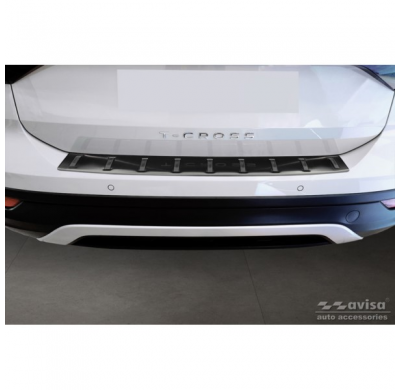 Protector de paragolpes trasero de acero inoxidable negro para Volkswagen T-Cross 2019- 'STRONG EDITION'