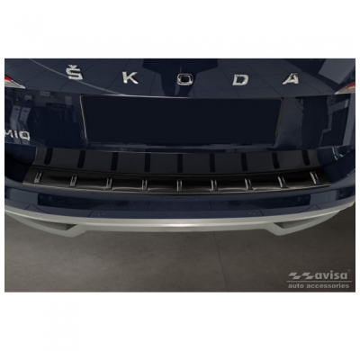 Protector de paragolpes trasero de acero inoxidable negro para Skoda Kamiq 2019- 'STRONG EDITION'