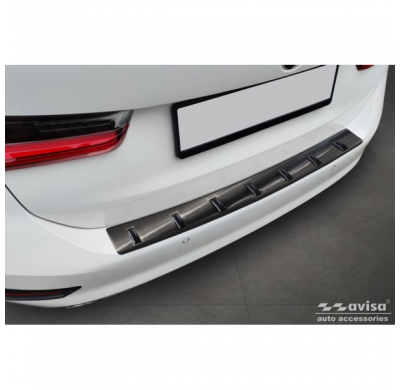 Protector de parachoques trasero de acero inoxidable negro apto para BMW Serie 3 (G21) Touring 2019-2022 'STRONG EDITION'