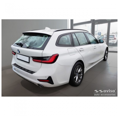 Protector de parachoques trasero de acero inoxidable negro apto para BMW Serie 3 (G21) Touring 2019-2022 'STRONG EDITION'