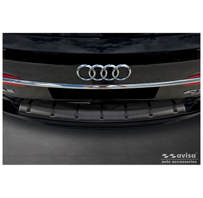 Protector de parachoques trasero de acero inoxidable negro para Audi A6 (C8) Avant (incl. S-Line) 2023 - 'STRONG EDITION'