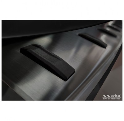 Protector de parachoques trasero de acero inoxidable negro para Audi A6 (C8) Avant (incl. S-Line) 2023 - 'STRONG EDITION'