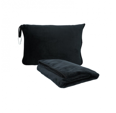 Manta y almohada de viaje Carpoint, color negro, 2 en 1