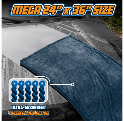 Toalla de secado de microfibra Megalodon de Chemical Guys (24 x 36)