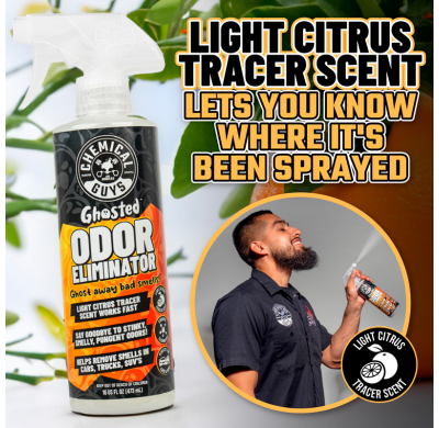 Eliminador completo de olores para interiores de vehículos Chemical Guys Ghosted (473 ml)