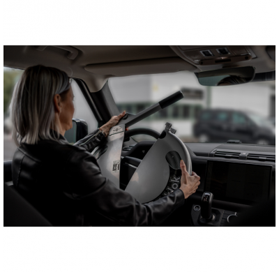 Antirrobo de volante Disklok 'Edición Dorada' - Talla pequeña - 35-39 cm - Plateado - Homologado por SCM MP-03