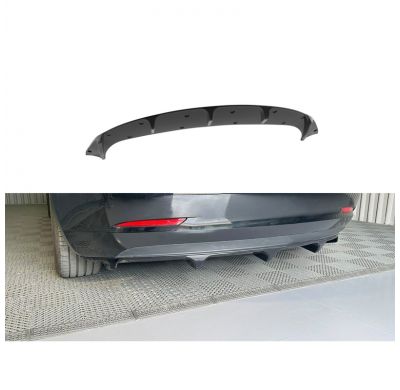 Faldón de parachoques trasero Motordrome (difusor) para Tesla Model 3 2017-2023 (ABS Negro Brillante)