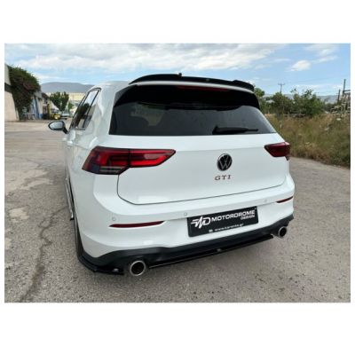 Faldones de paragolpes trasero (Esquinas) aptos para Volkswagen Golf VIII (CD1) GTI 2020- (ABS Negro brillo)