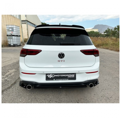 Faldón de paragolpes trasero (Difusor) apto para Volkswagen Golf VIII (CD1) GTI 2020- (ABS Negro brillo)