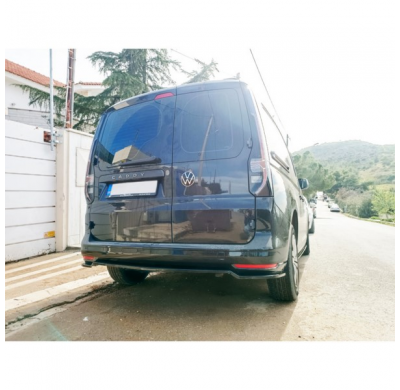 Faldón de parachoques trasero (Difusor) compatible con Volkswagen Caddy V Furgón/MPV 2020- (ABS negro brillante)