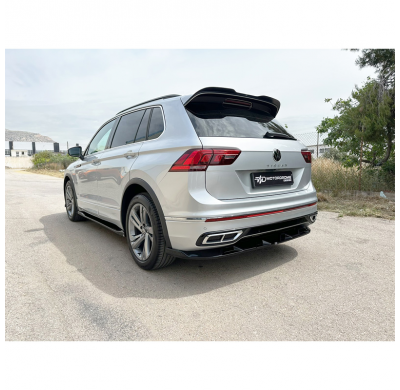 Faldón de parachoques trasero (difusor) compatible con Volkswagen Tiguan II (AD1) R / R-Line Facelift 2020-2024 (ABS)