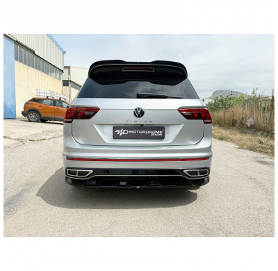 Faldón de parachoques trasero (difusor) compatible con Volkswagen Tiguan II (AD1) R / R-Line Facelift 2020-2024 (ABS)