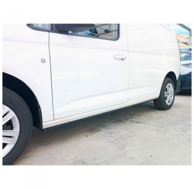 Set faldones laterales aptos para Volkswagen Caddy V Furgón/MPV 2021- (ABS negro brillo)