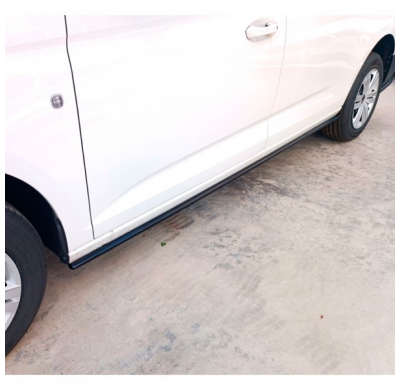 Set faldones laterales aptos para Volkswagen Caddy V Furgón/MPV 2021- (ABS negro brillo)