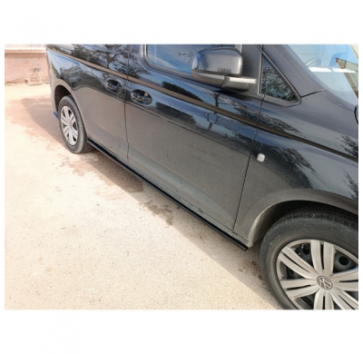 Set faldones laterales aptos para Volkswagen Caddy V Furgón/MPV 2020- (ABS negro brillo)