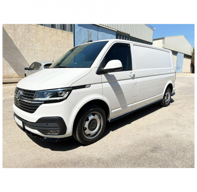 Faldones laterales para Volkswagen Transporter T6.1 LWB 2020-2022 (ABS negro brillante)