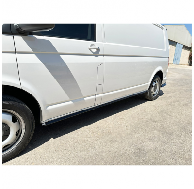 Faldones laterales para Volkswagen Transporter T6.1 LWB 2020-2022 (ABS negro brillante)