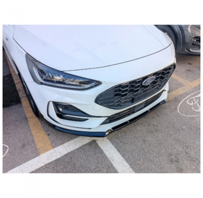 Spoiler delantero apto para Ford Focus IV Facelift ST/ST-Line 2021- (ABS negro brillante)