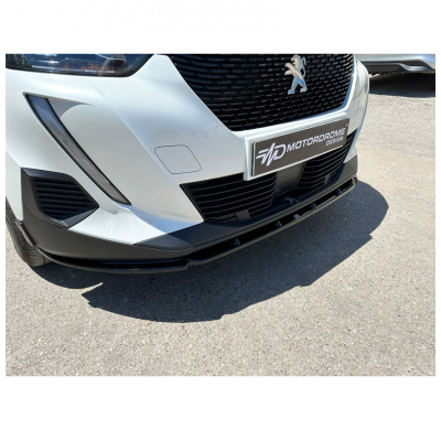 Spoiler delantero apto para Peugeot 2008 II 2019- (ABS negro brillante)
