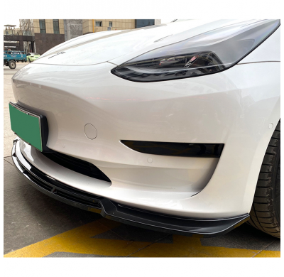 Faldón de alerón delantero para Tesla Model 3 2017-2024 (ABS negro brillante)