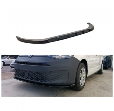 Spoiler delantero apto para Volkswagen Caddy V Furgón/MPV 2021- (ABS Negro Brillo)