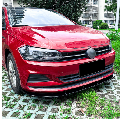 Faldón de alerón delantero para Volkswagen Polo (AW) 2017 (excepto R-Line/GTi, ABS negro brillante).