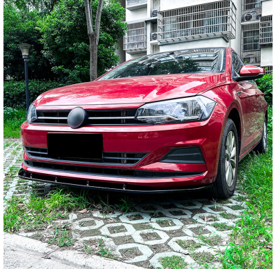 Faldón de alerón delantero para Volkswagen Polo (AW) 2017 (excepto R-Line/GTi, ABS negro brillante).