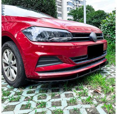 Faldón de alerón delantero para Volkswagen Polo (AW) 2017 (excepto R-Line/GTi, ABS negro brillante).
