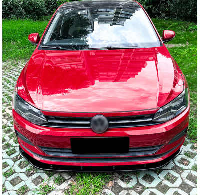 Faldón de alerón delantero para Volkswagen Polo (AW) 2017 (excepto R-Line/GTi, ABS negro brillante).