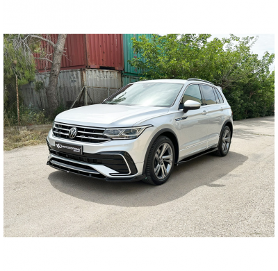 Alerón delantero Motordrome compatible con Volkswagen Tiguan II (AD1) R / R-Line Facelift 2020-2024 (ABS negro brillante)