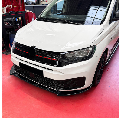 Spoiler delantero AutoStyle compatible con Volkswagen Caddy V 2020 (ABS negro brillante)