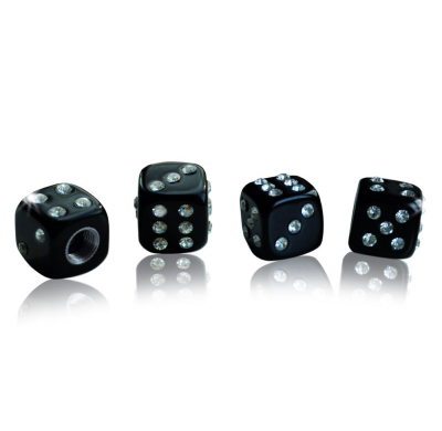Foliatec Juego Tapones Valvula Crystal Cube Negro - 4 Piezas