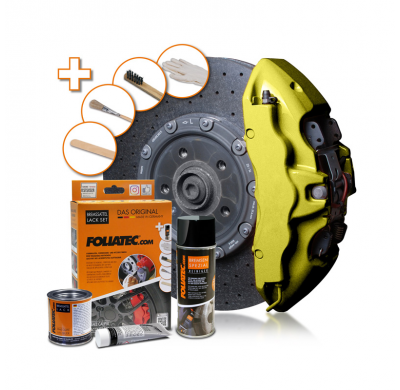 Foliatec Brake Caliper Lacquer Set - Hyper Gold Metallic - 3 Componentes