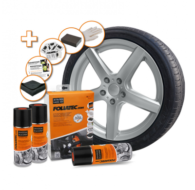 Kit De Pintura En Aerosol Foliatec Universal 2c - Plateado Metalizado Brillante 3x400ml