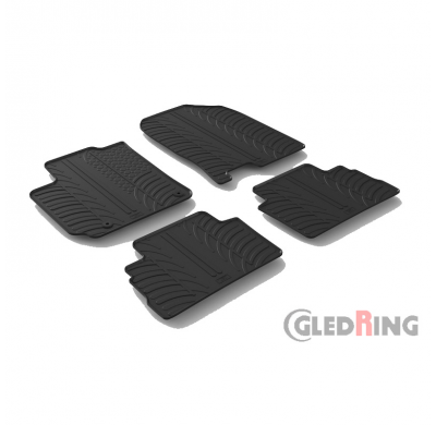 Alfombrillas De Goma Especificas Hyundai Kona 10/2017- (T Profile 4-Piezas + Clips De Montaje)