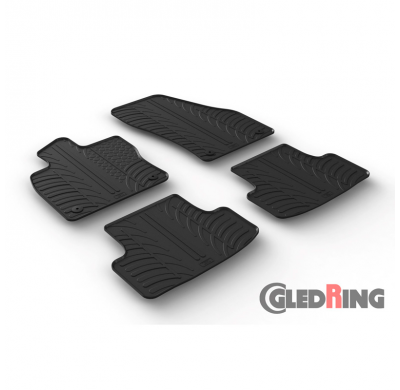 Alfombrillas De Goma Especificas Skoda Karoq 11/2017- (T Profile 4-Piezas + Clips De Montaje)