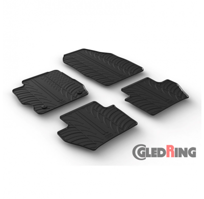 Alfombrillas De Goma Especificas Ford Ka+ 5-Doors 9/2017- (T Profile 4-Piezas + Clips De Montaje)