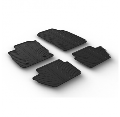 Alfombrillas De Goma Especificas Ford Ecosport Facelift 11/2017- (T Profile 4-Pieces + Mounting Clips)